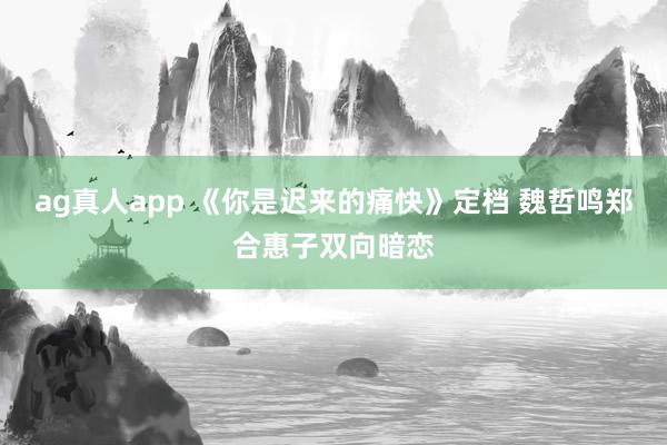 ag真人app 《你是迟来的痛快》定档 魏哲鸣郑合惠子双向暗恋