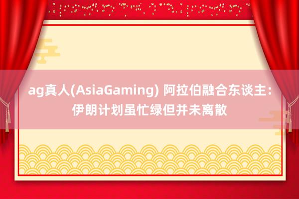 ag真人(AsiaGaming) 阿拉伯融合东谈主：伊朗计划虽忙绿但并未离散