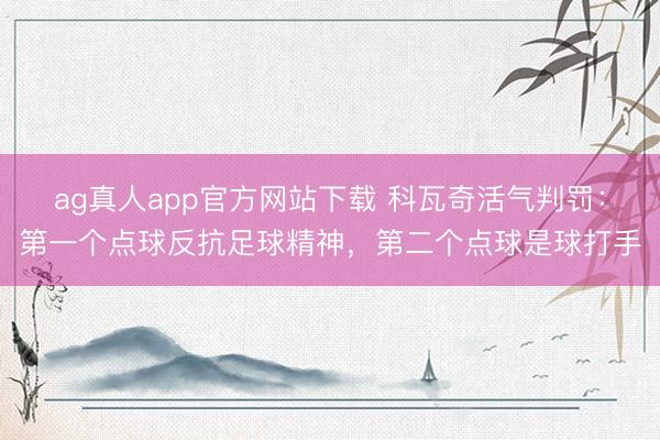 ag真人app官方网站下载 科瓦奇活气判罚：第一个点球反抗足球精神，第二个点球是球打手