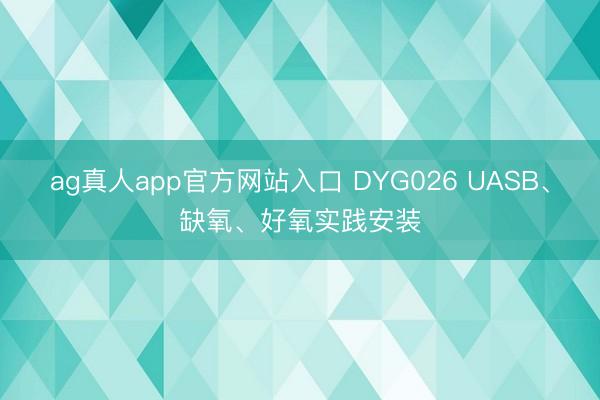 ag真人app官方网站入口 DYG026 UASB、缺氧、好氧实践安装