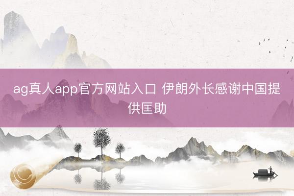 ag真人app官方网站入口 伊朗外长感谢中国提供匡助