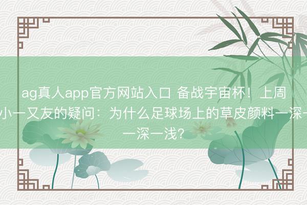 ag真人app官方网站入口 备战宇宙杯!上周最多小一又友的疑问:为什么足球场上的草皮颜料一深一浅?