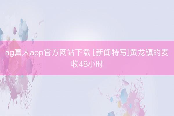 ag真人app官方网站下载 [新闻特写]黄龙镇的麦收48小时