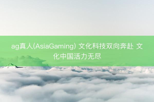 ag真人(AsiaGaming) 文化科技双向奔赴 文化中国活力无尽