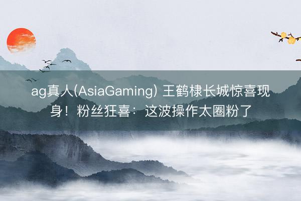 ag真人(AsiaGaming) 王鹤棣长城惊喜现身！粉丝狂