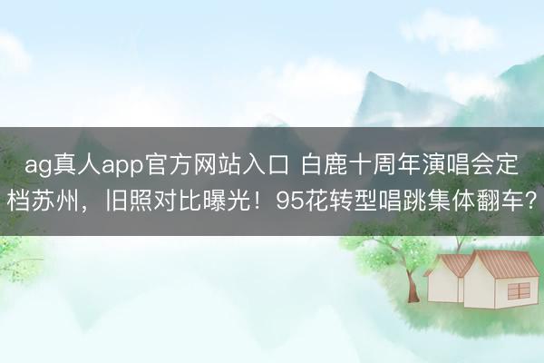 ag真人app官方网站入口 白鹿十周年演唱会定档苏州,旧照对
