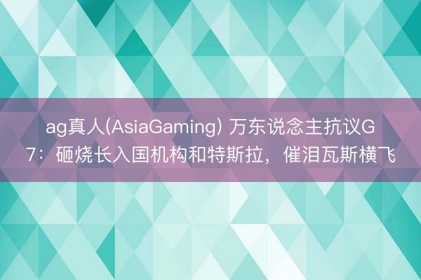 ag真人(AsiaGaming) 万东说念主抗议G7：砸烧长入国机构和特斯拉，催泪瓦斯横飞